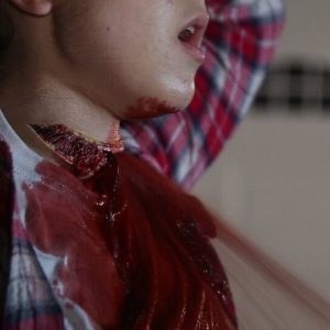 Got a still of the throat slash!

#sfxmakeup #sfx #makeup #makeupartist #prostheticsmakeup #prosthetics #moldmaking #horror  #horrormovies  #gore #goremakeup #bloodgag #blood #lotsofblood