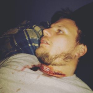 Had to take a crime scene selfi... #sfxmakeup #sfx #makeup #makeupartist #prostheticsmakeup #prosthetics #moldmaking #horror  #horrormovies  #gore #goremakeup #bloodgag #blood #lotsofblood